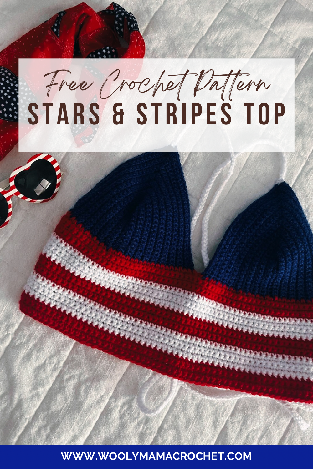 Stars & Stripes Crochet Bralette | Free Pattern