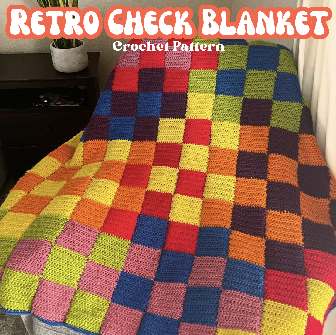 The Retro Check Blanket | Free Crochet Pattern